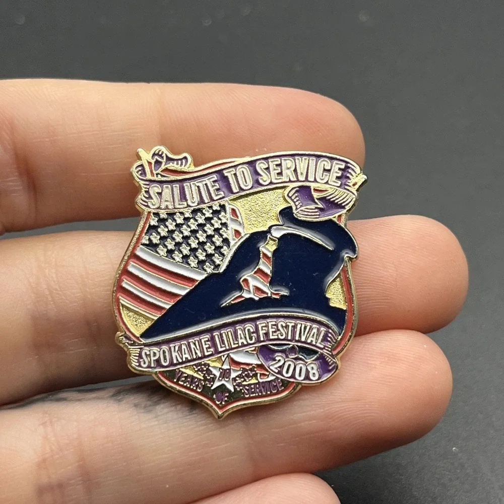Spokane Washington Lilac Festival 2008 Salute‎ To Service Lapel Hat Pin